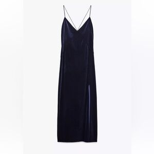 Zara Deep Blue Velvet Gown